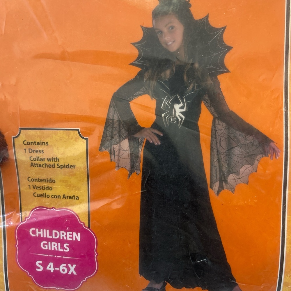 Spider Web Witch Costume for Kids - Black